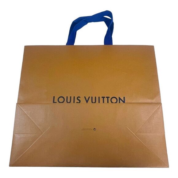 Louis Vuitton Designer Shopping Bag Tote Gift Fabric Blue Handles Large 15x13 - Picture 3 of 5